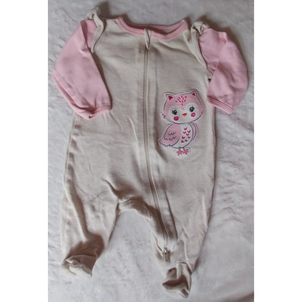 pajama 0 to 3 months Wonder Nation girls sleeper with owl  infant sleepwear baby